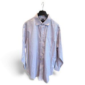 Jos. A. Bank Men’s Pink w/ checker Long Sleeve Dress Shirt Classic Fit 18.5 x 36